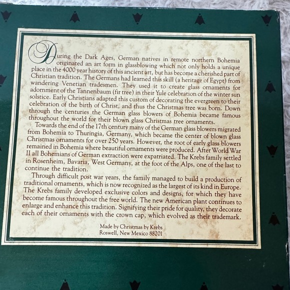 Christmas By Krebs Hand Blown Glass Christmas Ornaments‎ Set 5 New Mexico - Picture 2 of 3